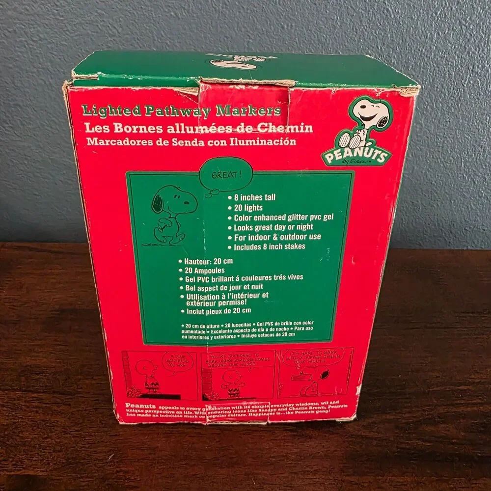 Peanuts Lighted Pathway Markers Snoopy Charlie Brown Linus Christmas Read